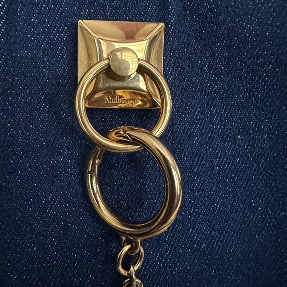 Authentic MULBERRY IRIS Bag in blue denim and leather trim SMALL plus key ring - Picture 3 of 16